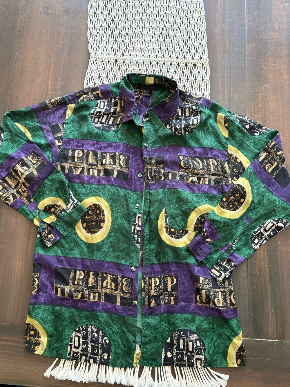 Vintage Surprise silk button down shirt